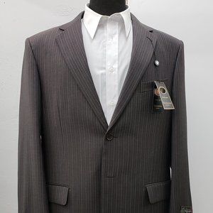 Montefino Super 120's Brown Striped Suit